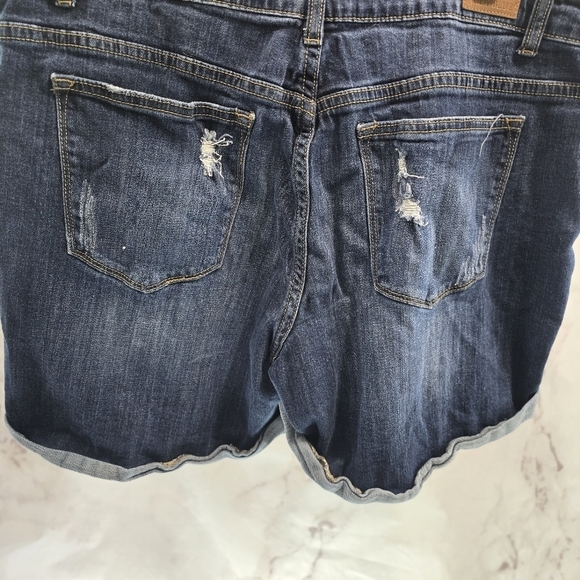 Judy Blue Shorts Womens 2X Denim Jean High Rise Cuffed Distressed Stretch - Picture 6 of 10
